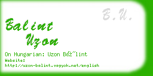 balint uzon business card